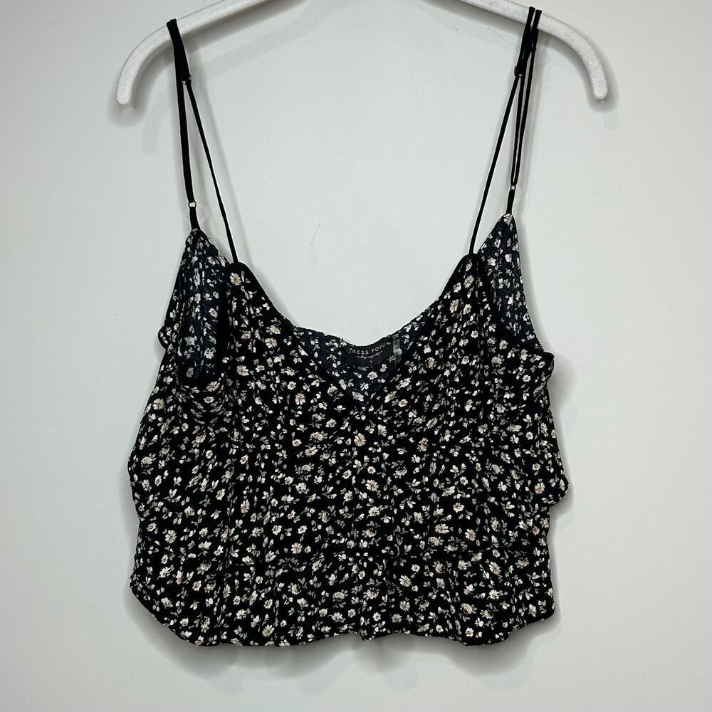 Dress Forum Los Angeles Cropped Floral Print Tank Size L Adjustable Straps